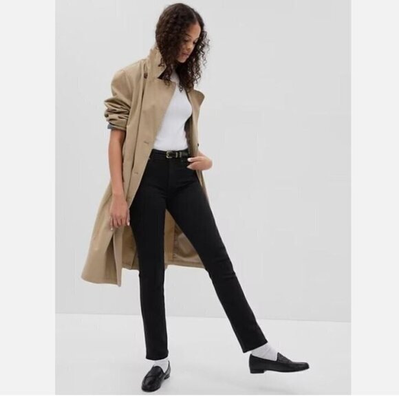 GAP 90's Mid Rise Classic Straight Black Wash Jeans Size 2/26 - RT $80 - #447128 - Picture 7 of 16